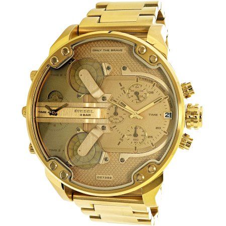 Diesel DZ7399 Mr. Daddy 2.0 Chronograph Men's Watch – Gold Dial & Gold Stainless Steel Strap