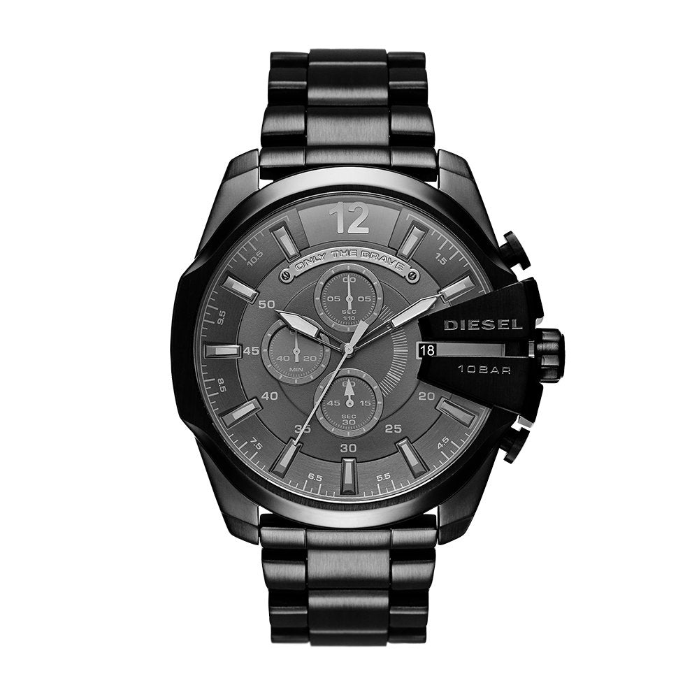 Diesel DZ4355 Mega Chief Chronograph Men's Watch – Black Dial & Black Stainless Steel Strap