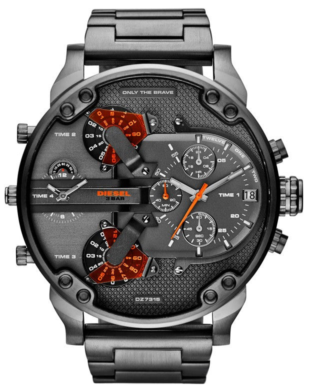 Diesel DZ7315 Mr. Daddy 2.0 Chronograph Men's Watch – Grey Dial & Grey Stainless Steel Strap