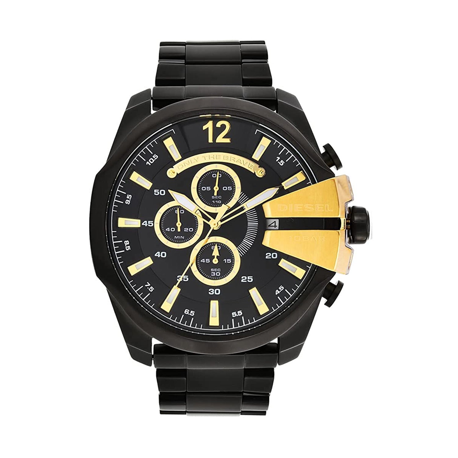 Diesel DZ4338 Mega Chief Chronograph Men's Watch – Black Dial & Black Stainless Steel Strap