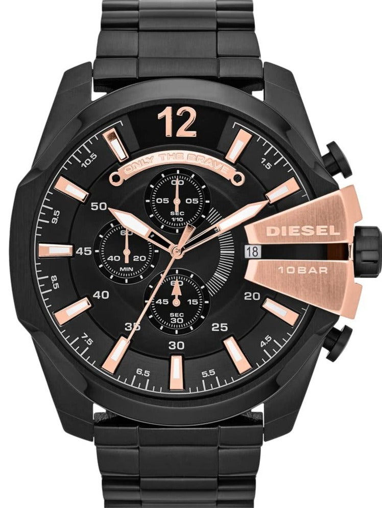 Diesel DZ4309 Mega Chief Chronograph Men's Watch – Black Dial & Black Stainless Steel Strap