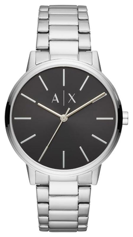 Armani Exchange Cayde AX2700 Men's Analog Watch – Black Dial with Silver Stainless Steel Bracelet