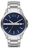 Armani Exchange Hampton AX2132 Men's Chronograph – Blue Dial with Silver Stainless Steel Bracelet