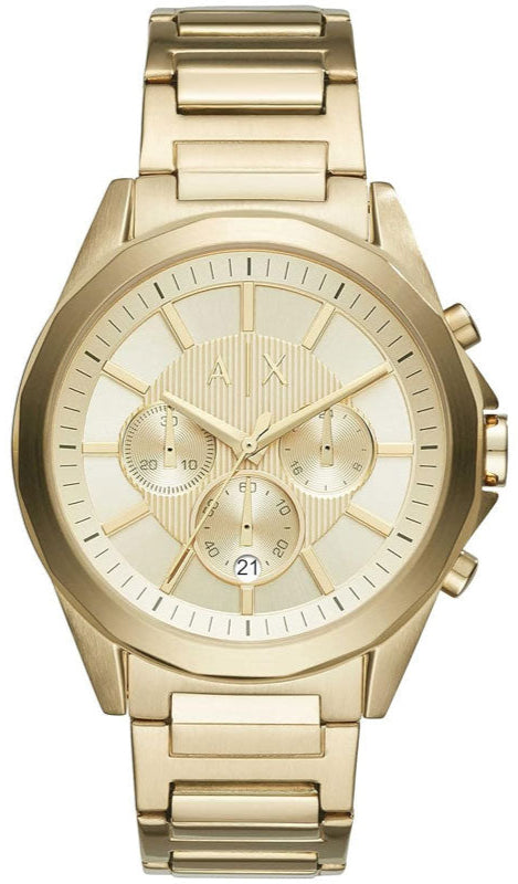 Armani Exchange Drexler AX2602 Men's Chronograph Watch – Gold Dial with Gold Stainless Steel Strap