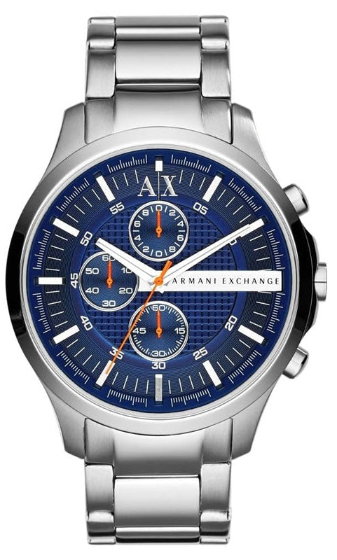 Armani Exchange Hampton AX2155 Men's Chronograph Watch – Blue Dial with Silver Stainless Steel Strap