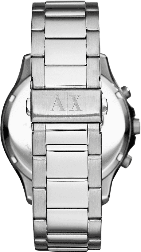 Armani Exchange Hampton AX2152 Men's Chronograph Watch – Black Dial with Silver Stainless Steel Strap
