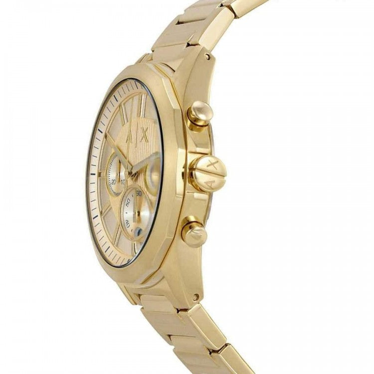 Armani Exchange Drexler AX2602 Men's Chronograph Watch – Gold Dial with Gold Stainless Steel Strap