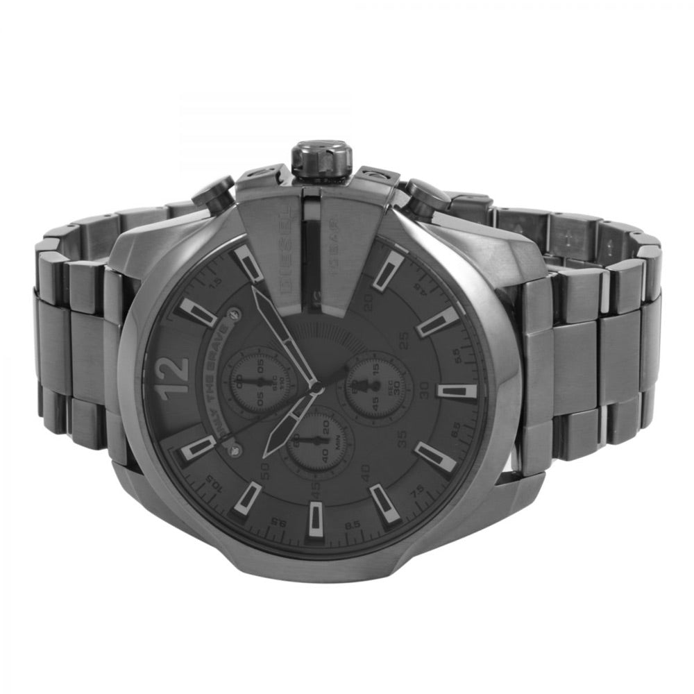 Diesel DZ4282 Mega Chief Chronograph Men's Watch – Grey Dial & Grey Stainless Steel Strap
