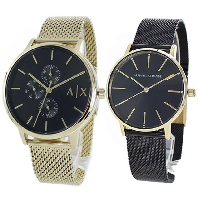 Armani Exchange Cayde AX2715 Men's Chronograph – Black Dial with Gold Mesh Stainless Steel Strap