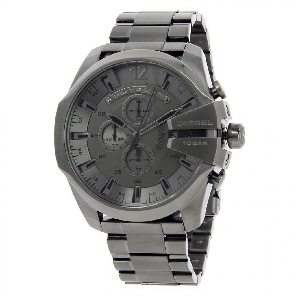 Diesel DZ4282 Mega Chief Chronograph Men's Watch – Grey Dial & Grey Stainless Steel Strap