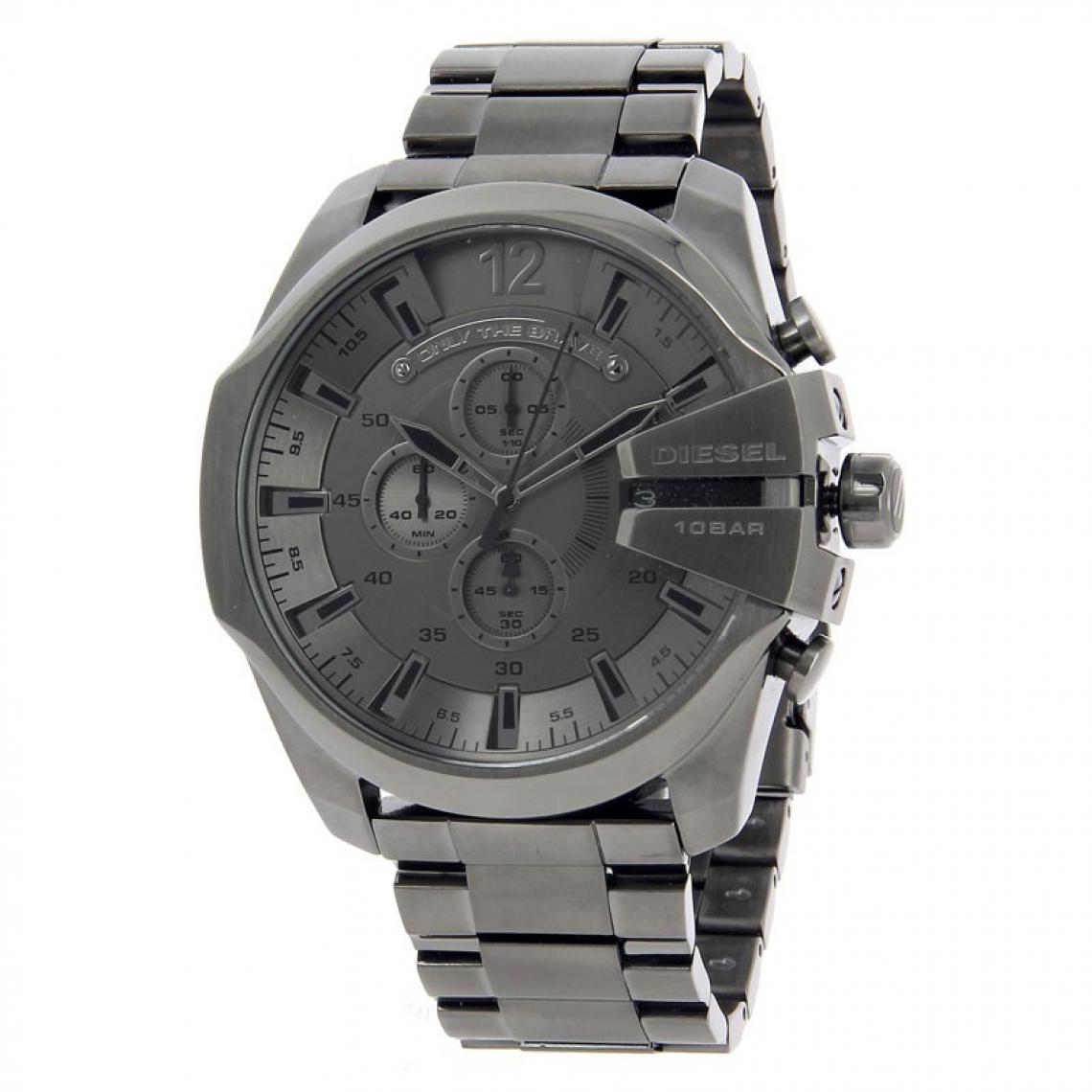Diesel DZ4282 Mega Chief Chronograph Men's Watch – Grey Dial & Grey Stainless Steel Strap