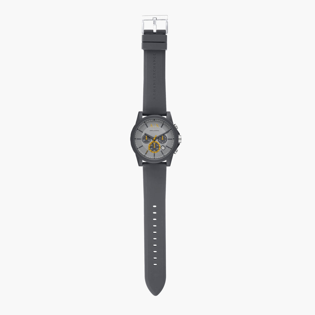 Armani Exchange Outerbanks AX7123 Men's Chronograph Watch – Grey Dial with Grey Silicone Strap