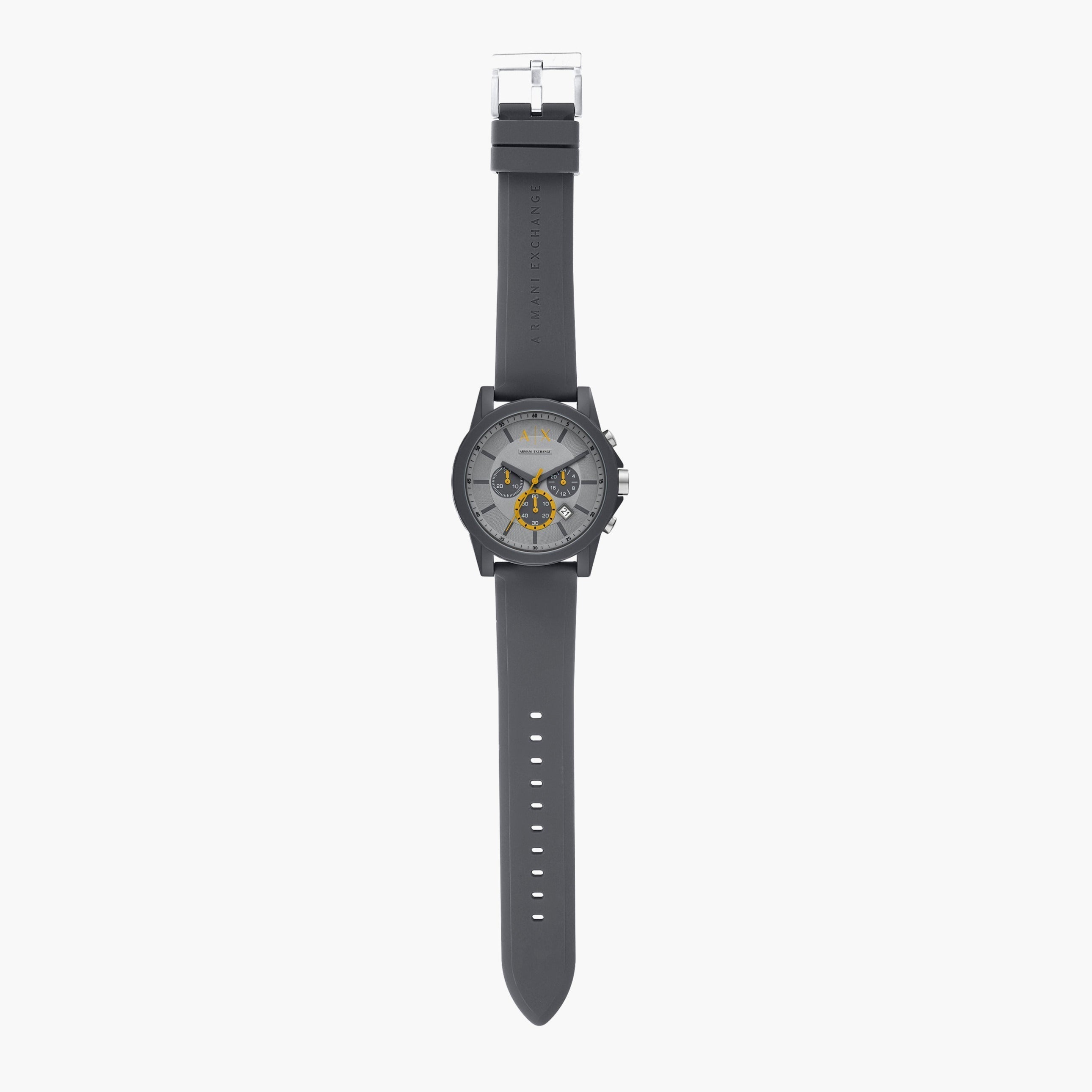 Armani Exchange Outerbanks AX7123 Men's Chronograph Watch – Grey Dial with Grey Silicone Strap