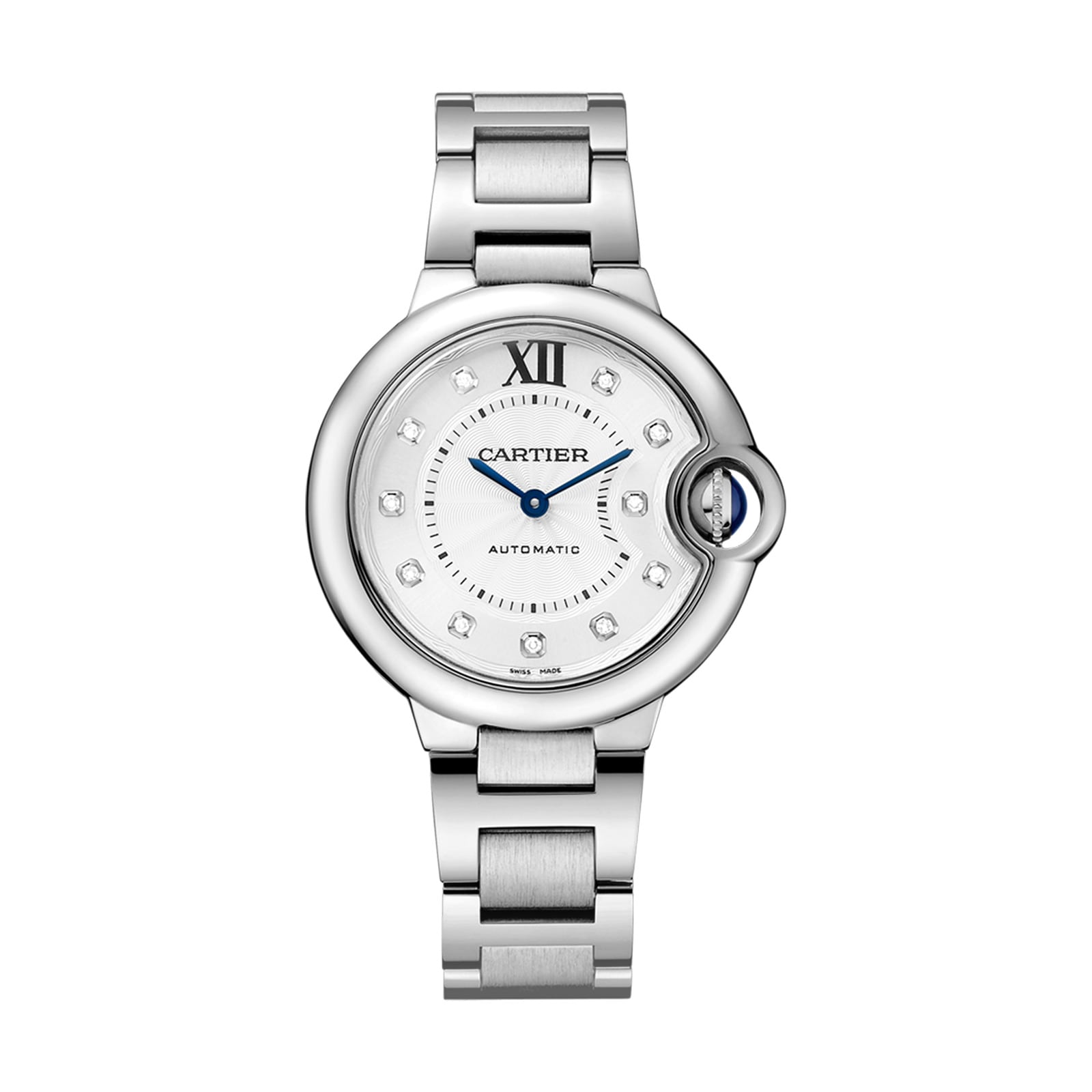 Ballon Bleu de Cartier 33 | 33mm, Steel, Diamond Silver Dial