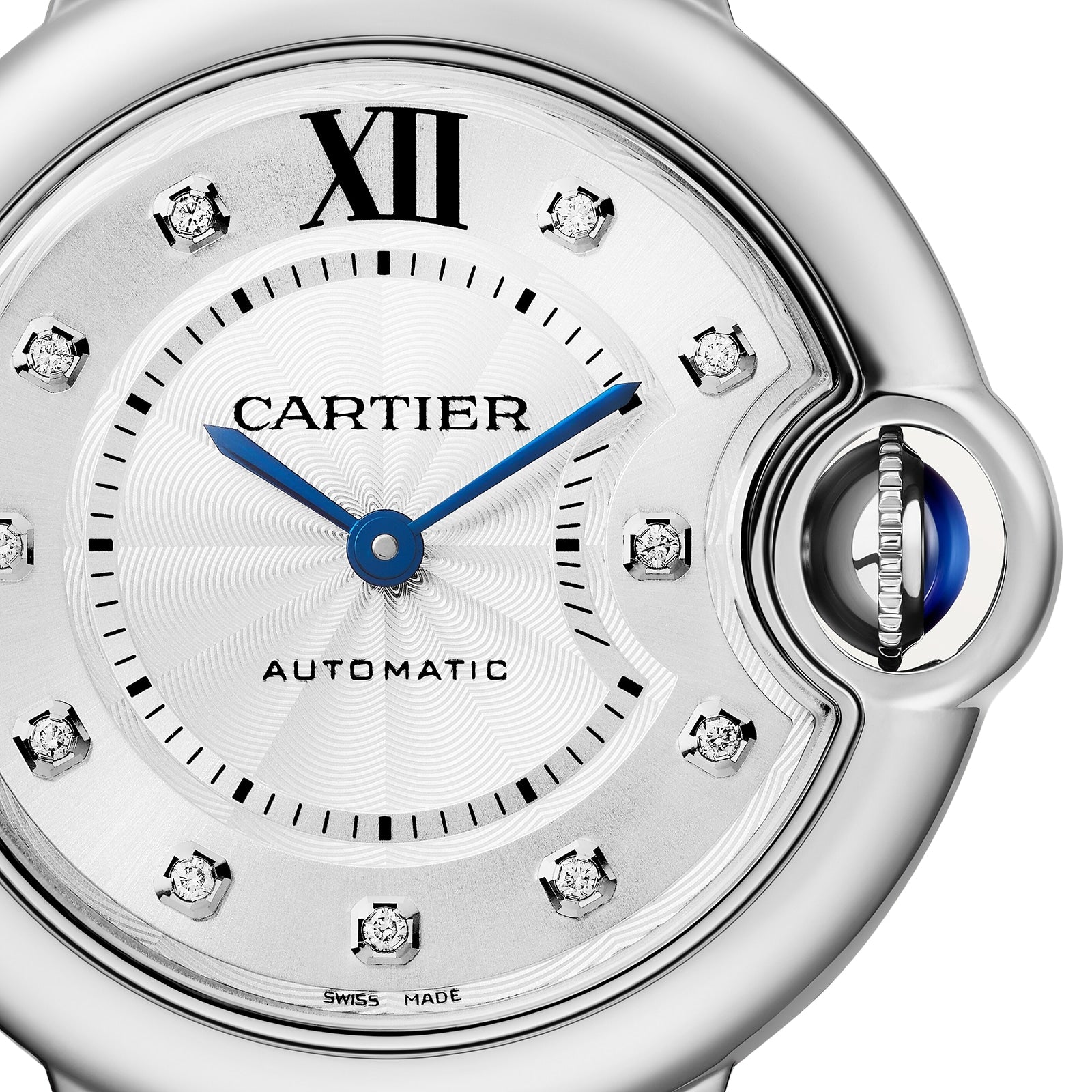 Ballon Bleu de Cartier 33 | 33mm, Steel, Diamond Silver Dial
