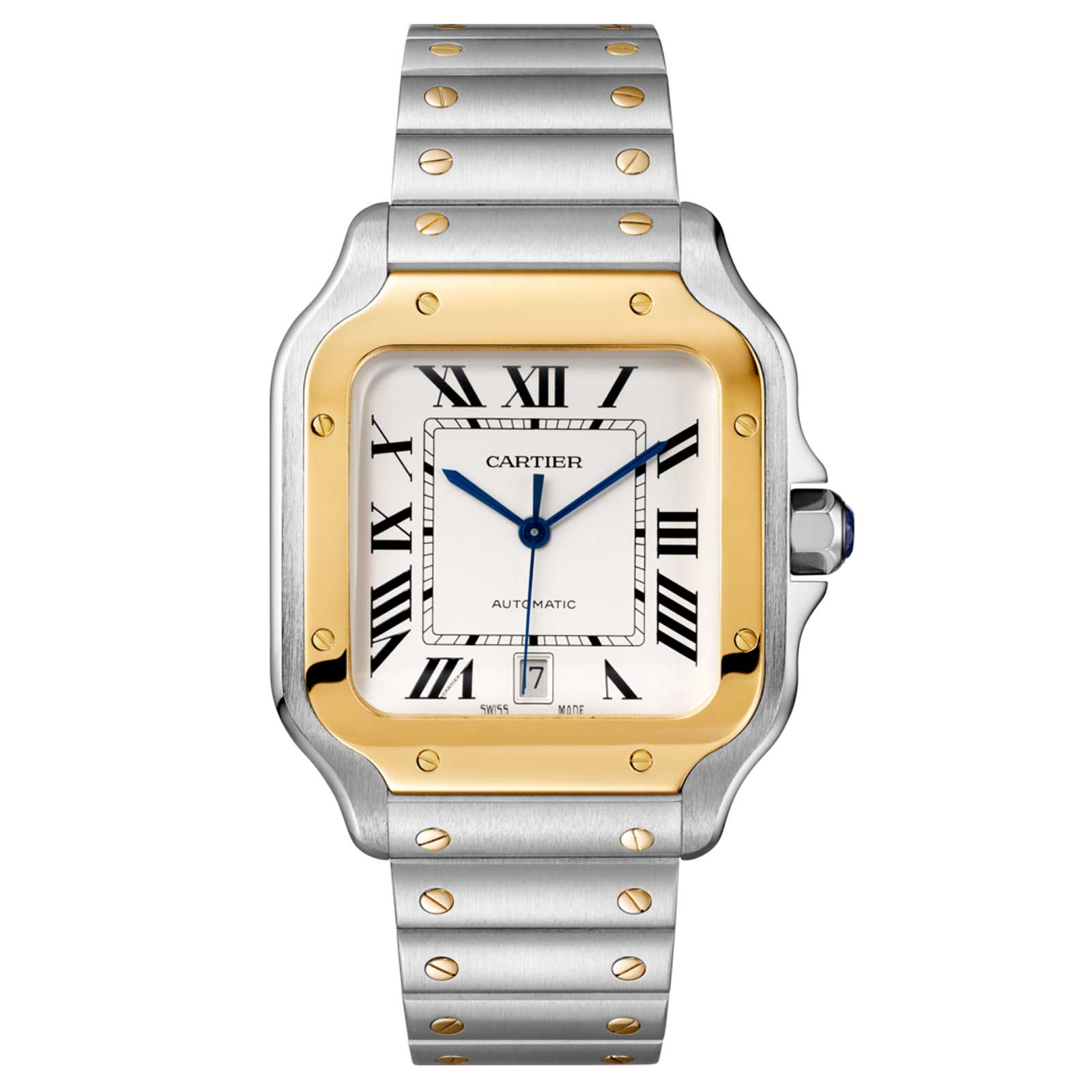 Santos de Cartier Large Model | 40mm, Two-Tone Steel & 18K Yellow Gold, Silver Dial
