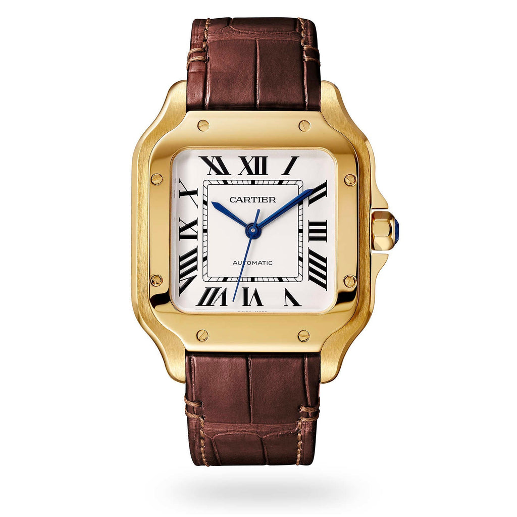 Santos de Cartier Medium Model | 35mm, 18K Yellow Gold, Silver Dial