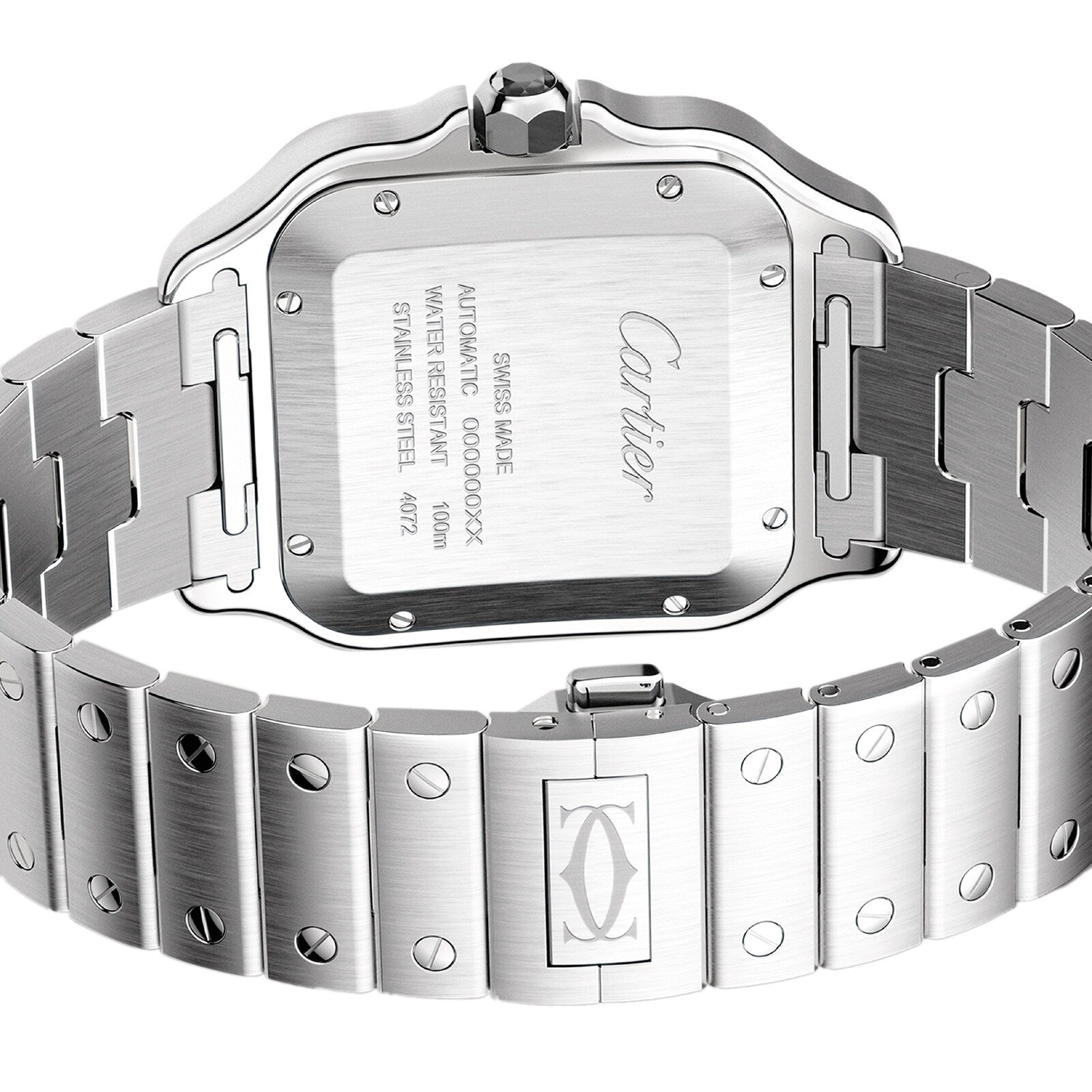 Santos de Cartier Large Model | 40mm, Two-Tone Steel & ADLC, Steel, Grey Dial