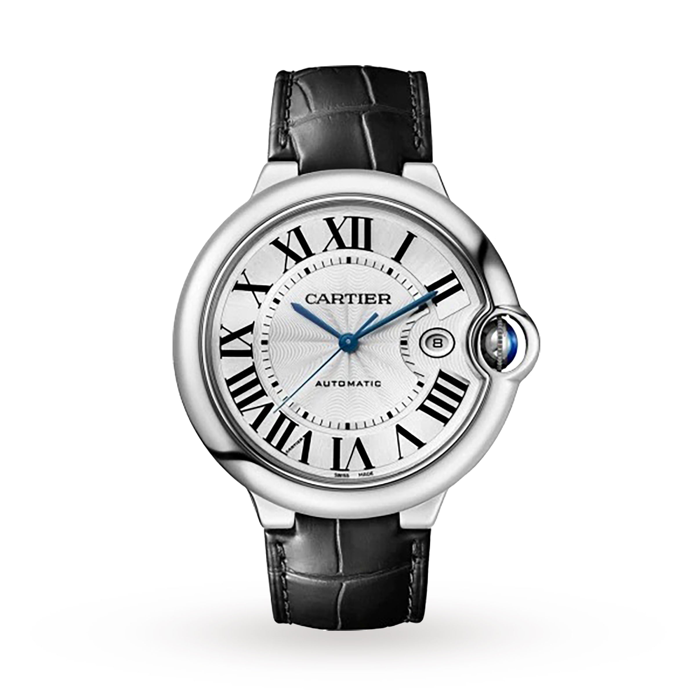 Ballon Bleu de Cartier 42 | 42mm, Steel, Alligator Leather, Silver Dial