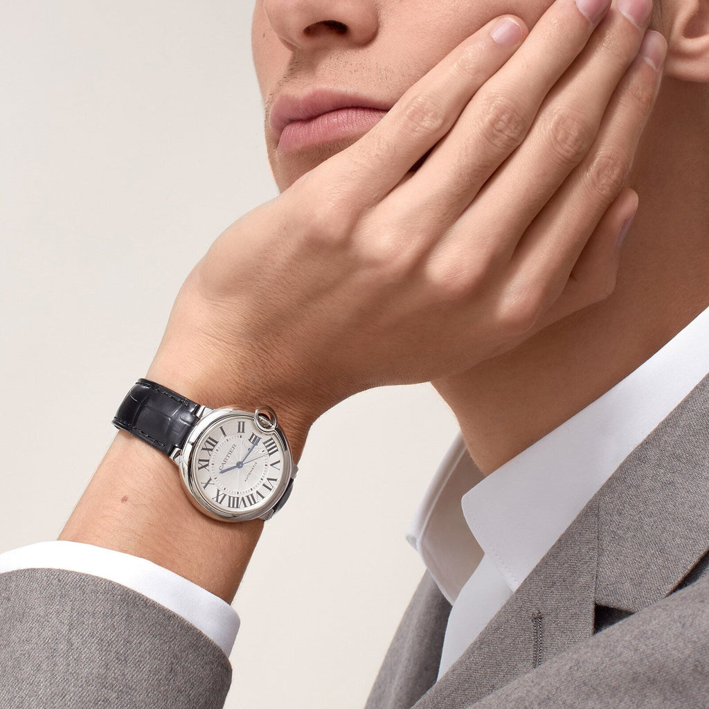 Ballon Bleu de Cartier 36 | 36mm, Steel, Alligator Leather, Silver Dial