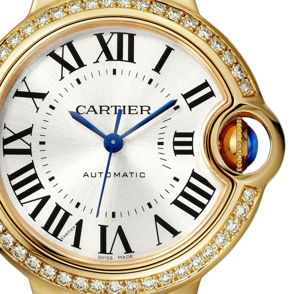 Ballon Bleu de Cartier 33 | 33mm, 18K Yellow Gold, Silver Dial, Yellow Bezel