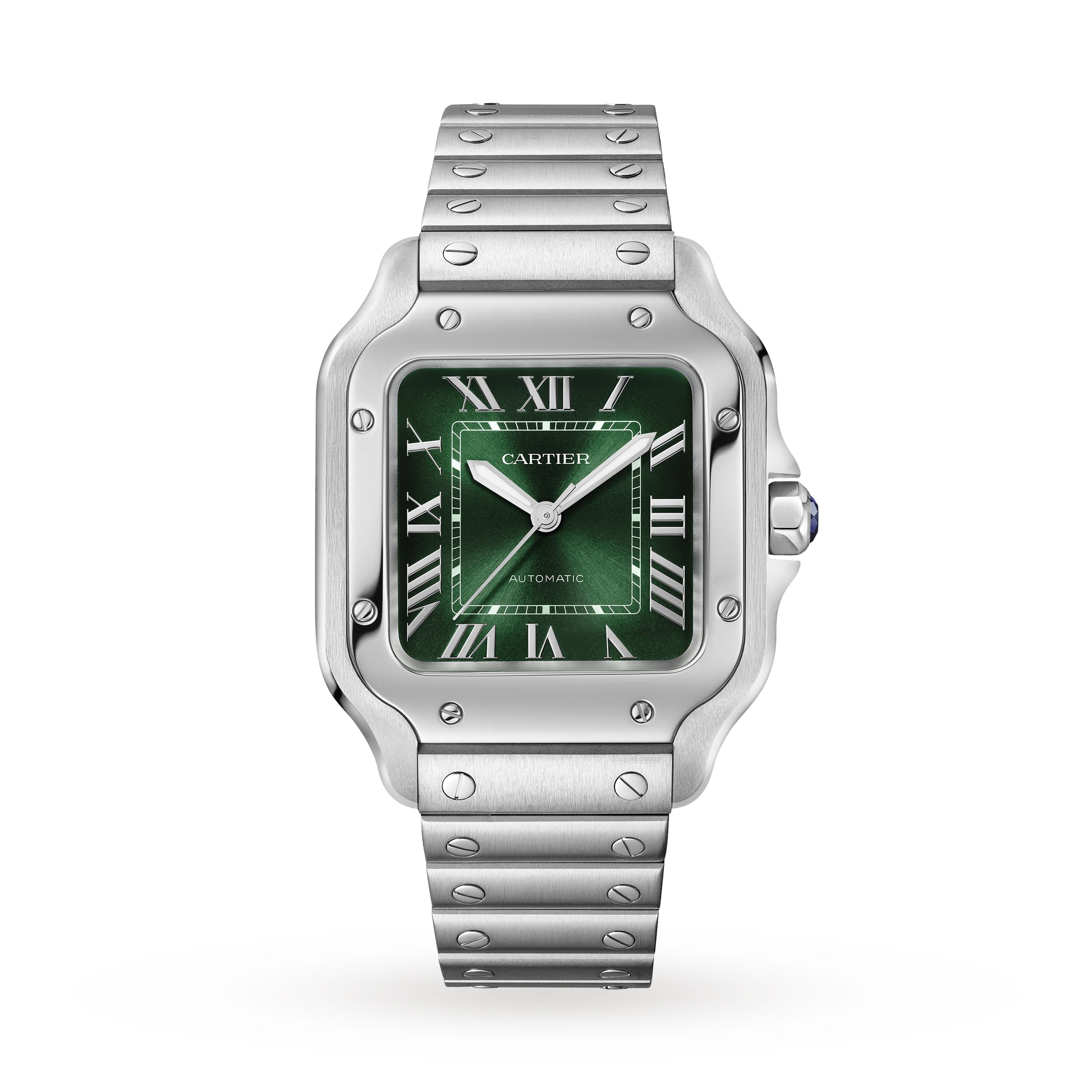 Santos de Cartier Medium Model | 35mm, Steel, Green Dial