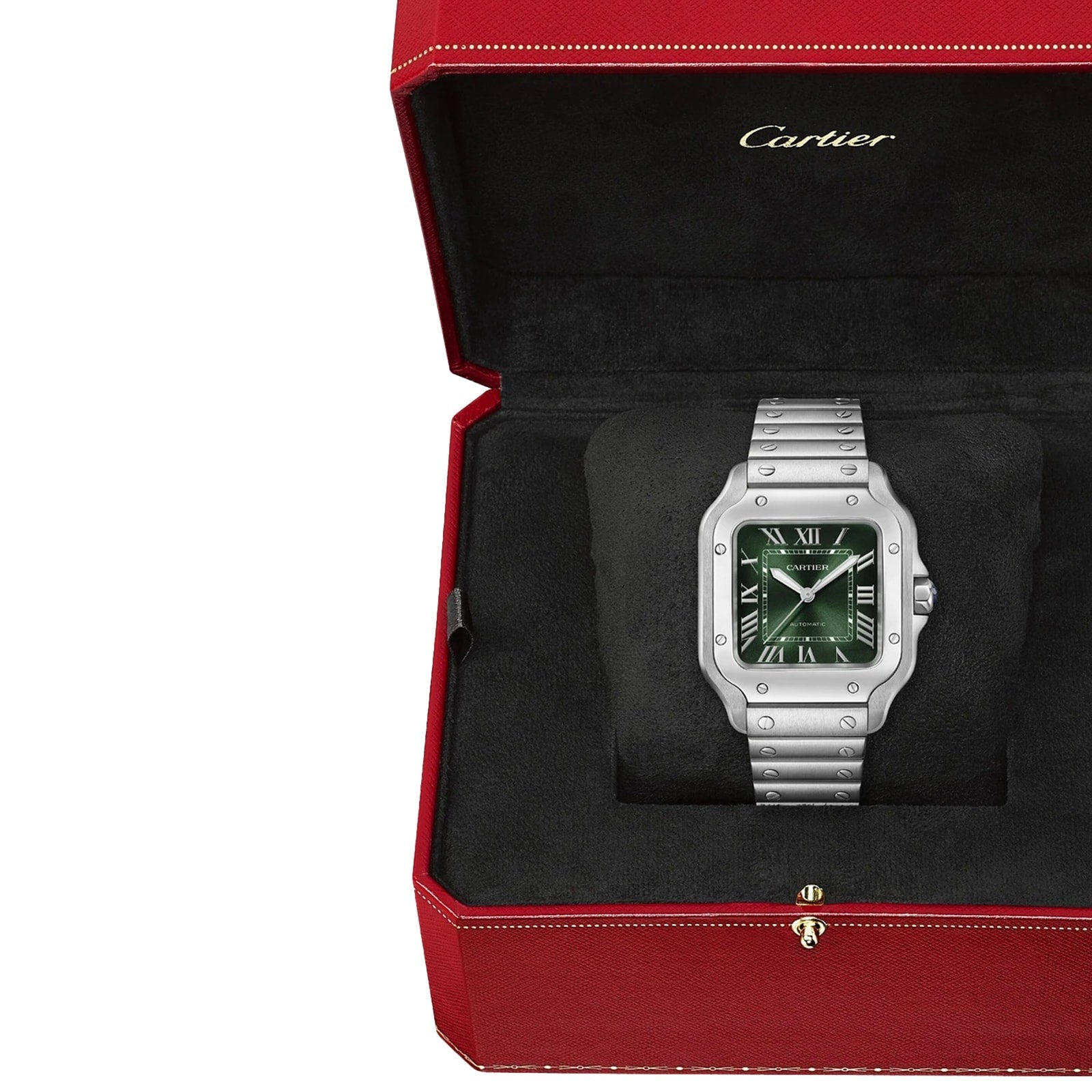 Santos de Cartier Medium Model | 35mm, Steel, Green Dial