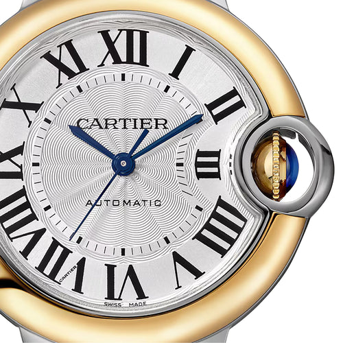 Ballon Bleu de Cartier 33 | 33mm, Two-Tone Steel & 18K Yellow Gold, Silver Dial