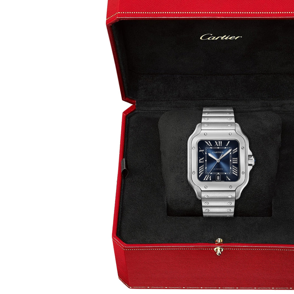 Santos de Cartier Large Model | 40mm, Steel, Blue Dial