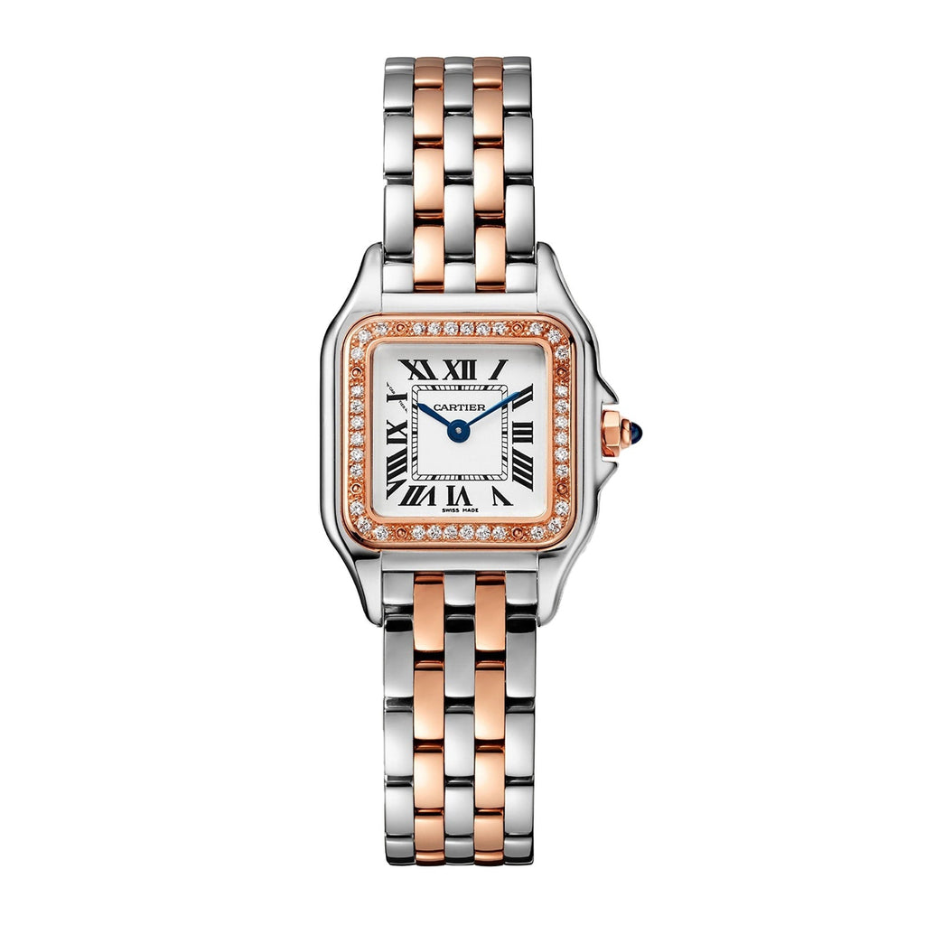 Panthère de Cartier Small Model | 22mm, Two-Tone Steel & 18K Rose Gold, Silver Dial
