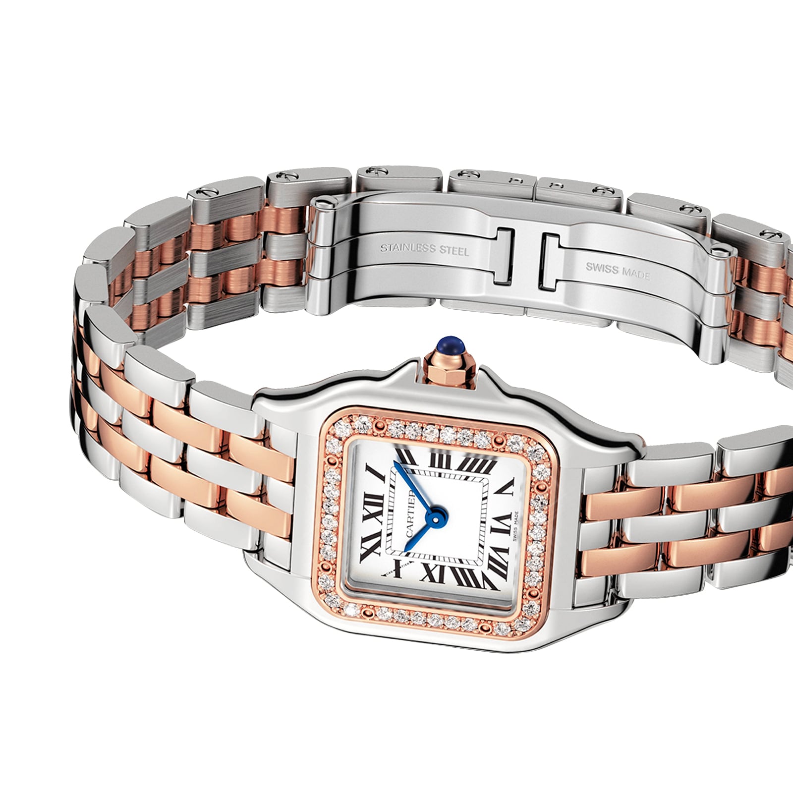 Panthère de Cartier Small Model | 22mm, Two-Tone Steel & 18K Rose Gold, Silver Dial