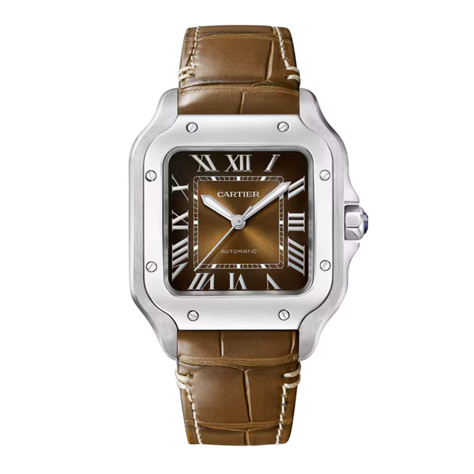 Santos de Cartier Medium Model | 35mm, Steel, Brown Dial