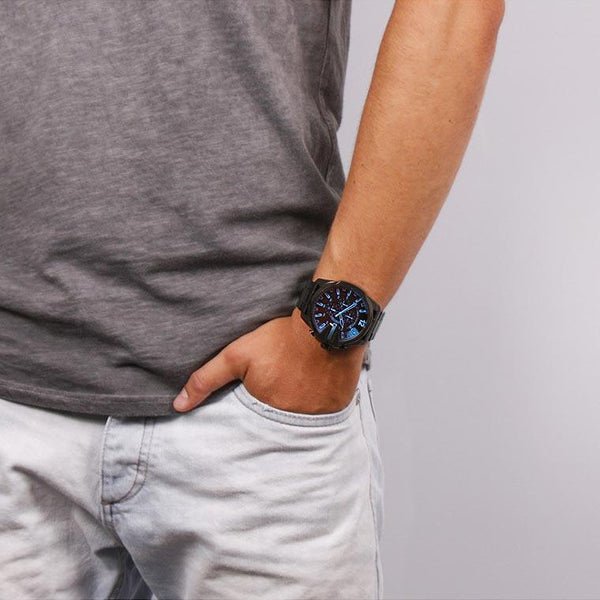 Diesel DZ4318 Mega Chief Chronograph Men's Watch – Black Dial & Black Steel Strap