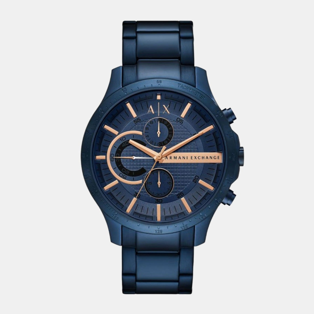 Armani Exchange Hampton AX2430 Men's Chronograph Watch – Blue Dial with Blue Stainless Steel Strap