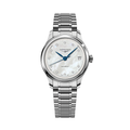 longines Master 34mm - White, Mother-of-Pearl, Diamond-Set on Bracelet