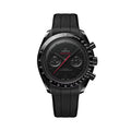 OMEGA Speedmaster Dark Side of the Moon Black Ceramic 44.25mm - Full Black w/ Red Seconds Hand on Rubber Strap