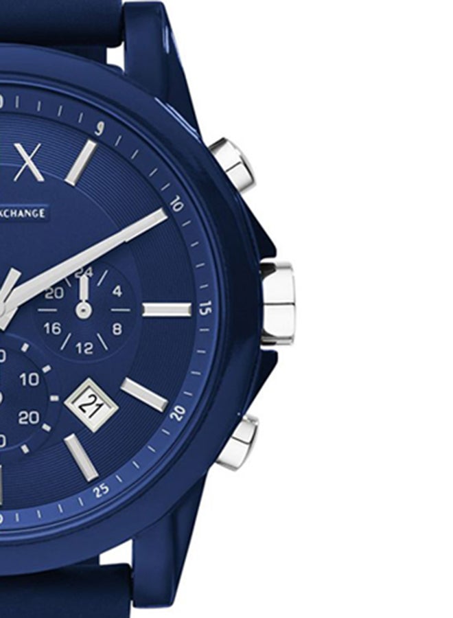 Men's Armani Exchange Outerbanks Chronograph Watch AX1327 – Blue Dial with Blue Silicone Strap