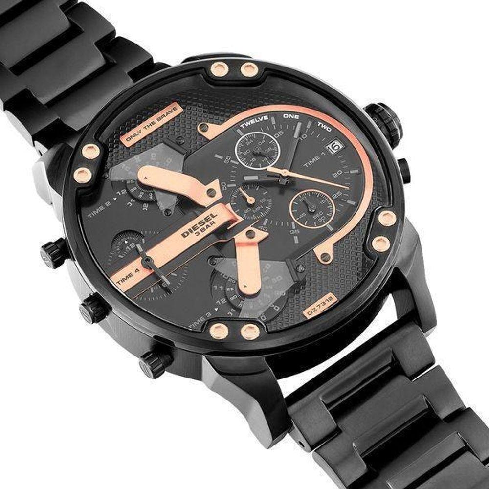 Diesel DZ7312 Big Daddy Chronograph Men's Watch – Black Dial & Black Stainless Steel Strap