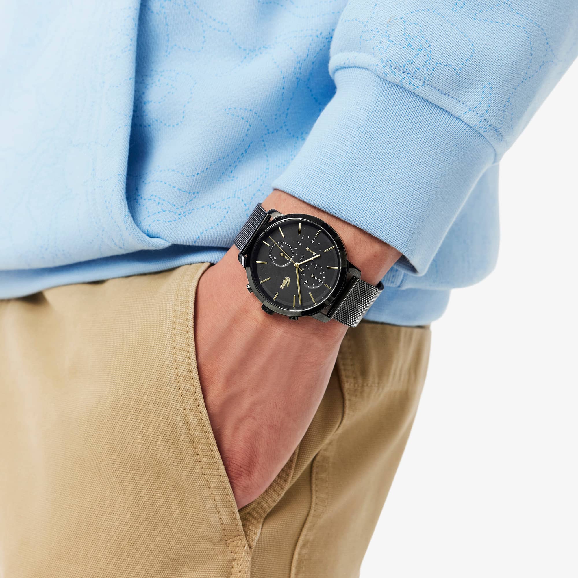 Armani Exchange Cayde AX2716 Men's Chronograph – Black Dial with Black Mesh Stainless Steel Strap