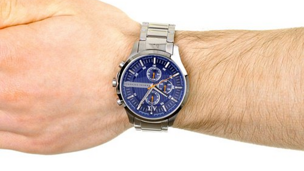 Armani Exchange Hampton AX2155 Men's Chronograph Watch – Blue Dial with Silver Stainless Steel Strap