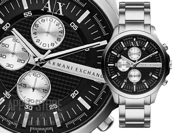 Armani Exchange Hampton AX2152 Men's Chronograph Watch – Black Dial with Silver Stainless Steel Strap