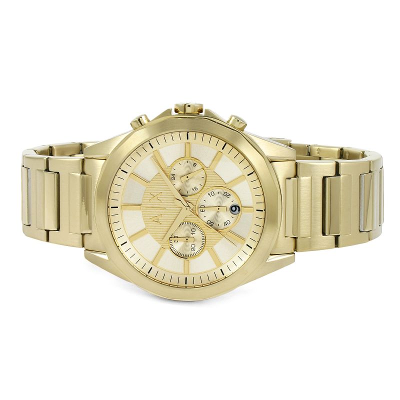Armani Exchange Drexler AX2602 Men's Chronograph Watch – Gold Dial with Gold Stainless Steel Strap