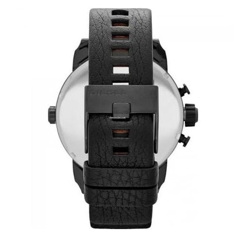 Diesel DZ7291 Little Daddy Chronograph Men's Watch – Black Dial & Black Leather Strap