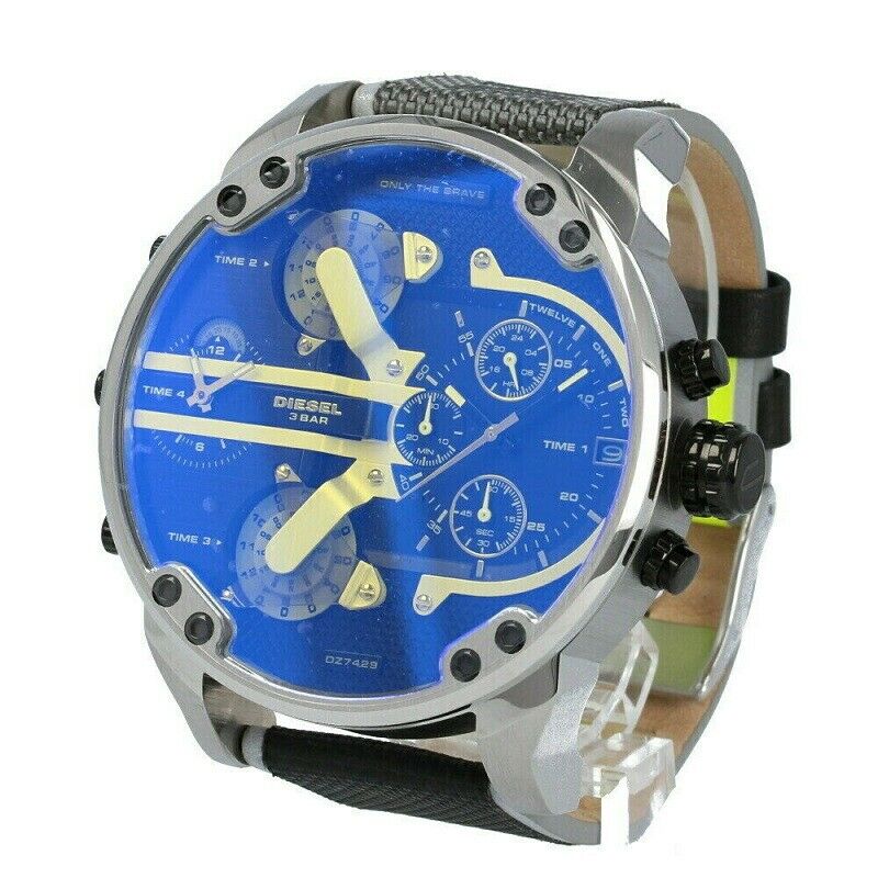 Diesel DZ7429 Mr. Daddy 2.0 Chronograph Men's Watch – Black Dial & Grey Nylon Strap