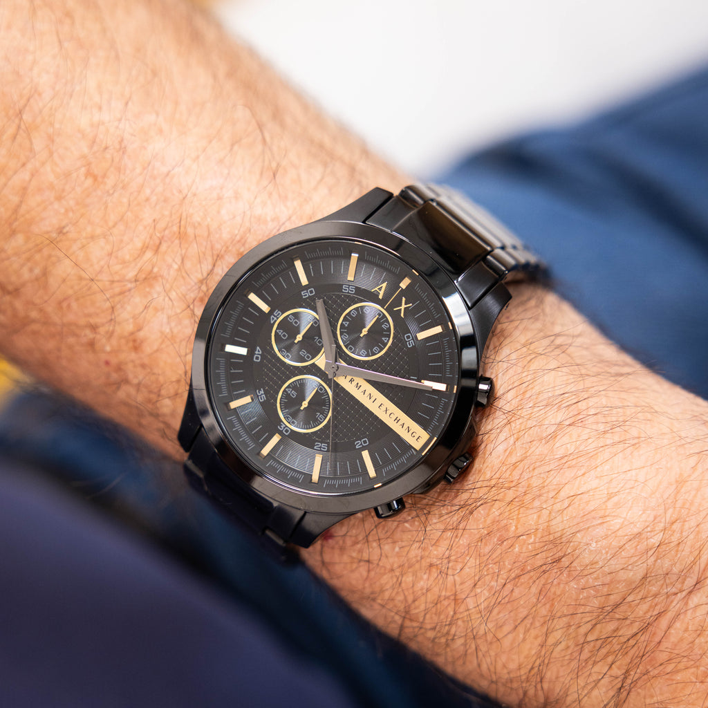 Armani Exchange Hampton AX2164 Men's Chronograph Watch – Black Dial with Black Stainless Steel Strap