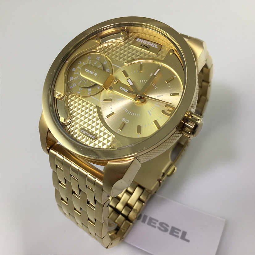 Diesel DZ7306 Mini Daddy Chronograph Men's Watch – Gold Dial & Gold Stainless Steel Strap