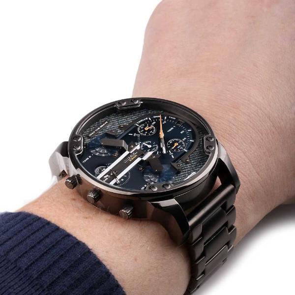Diesel DZ7331 Big Daddy 2.0 Chronograph Men's Watch – Blue Dial & Grey Stainless Steel Strap