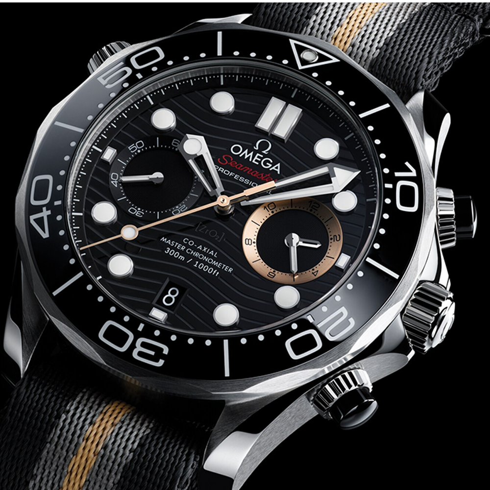 OMEGA Seamaster Diver 300M Chronograph 007 First Light 44mm - Black on Fabric Strap