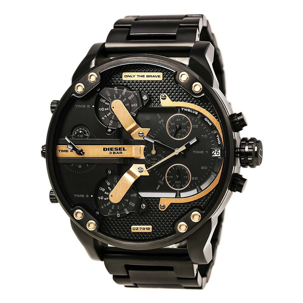 Diesel DZ7312 Big Daddy Chronograph Men's Watch – Black Dial & Black Stainless Steel Strap