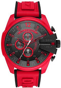 Diesel DZ4526 Mega Chief Chronograph Men's Watch – Black Dial & Red Rubber Strap